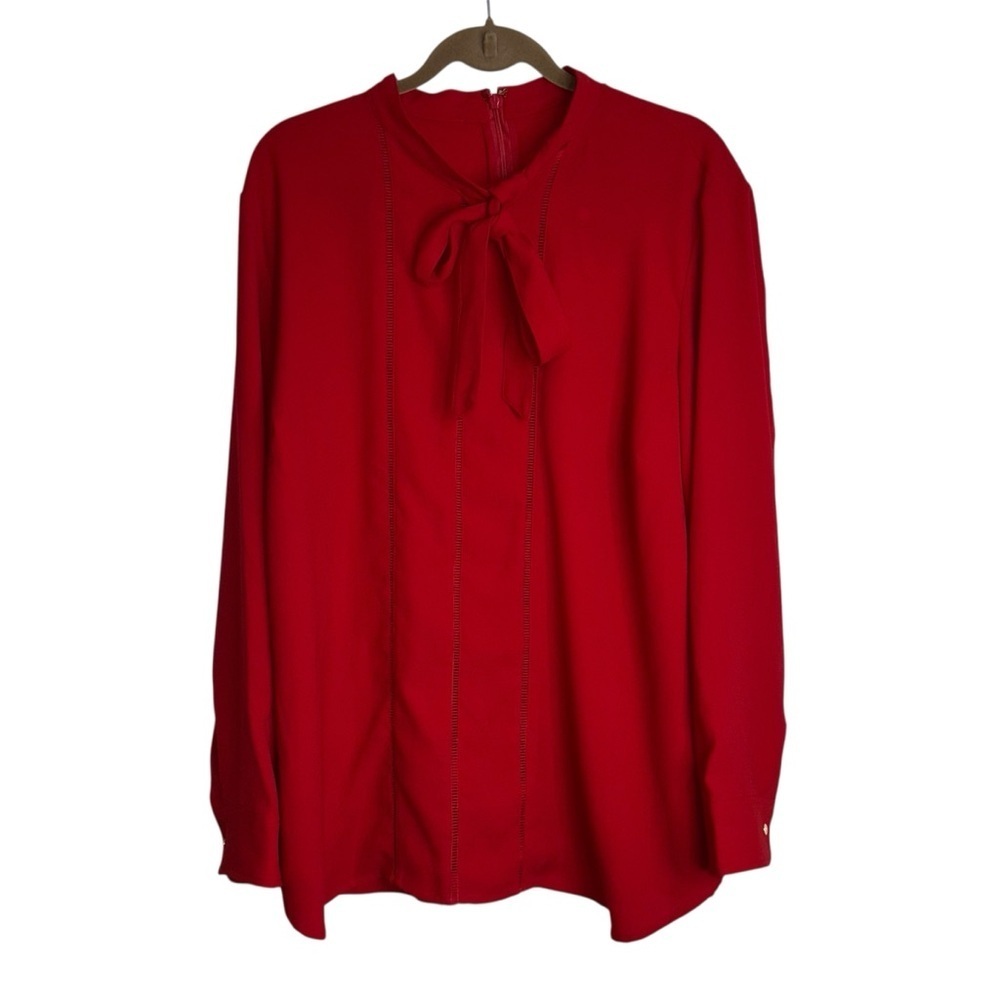 Lauren Ralph Lauren Blouse 22W Red Christmas NWT